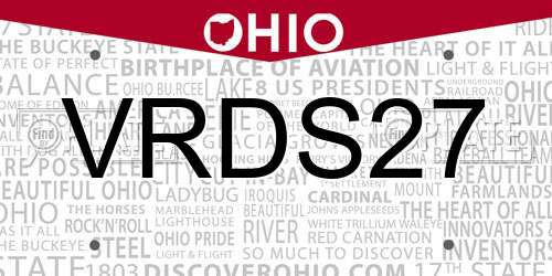 VRDS27 Ohio License Plate