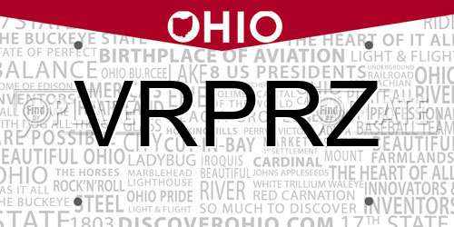 VRPRZ Ohio License Plate