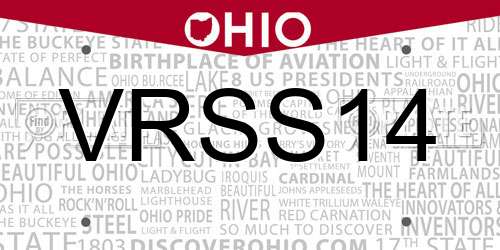 VRSS14 Ohio License Plate