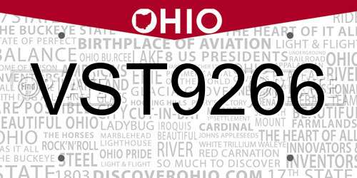 VST9266 Ohio License Plate