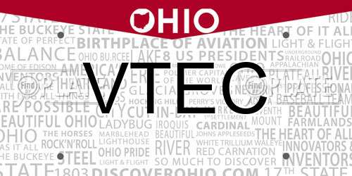 VTEC Ohio License Plate
