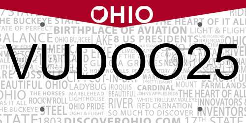 VUDOO25 Ohio License Plate