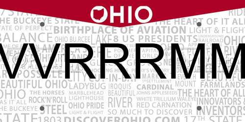 VVRRRMM Ohio License Plate