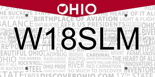 W18SLM Ohio License Plate