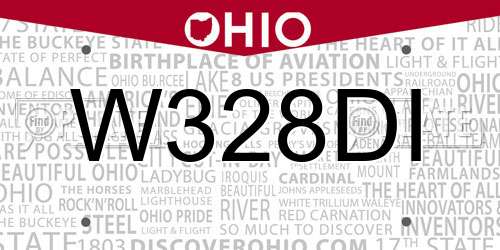 W328DI Ohio License Plate