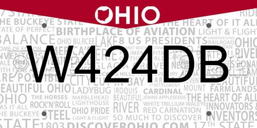 W424DB Ohio License Plate