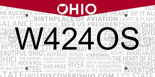 W424OS Ohio License Plate