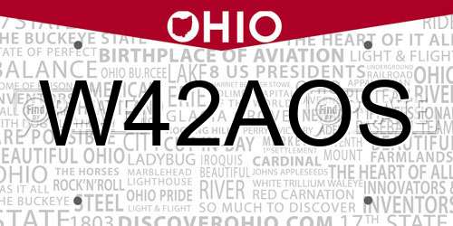W42AOS Ohio License Plate