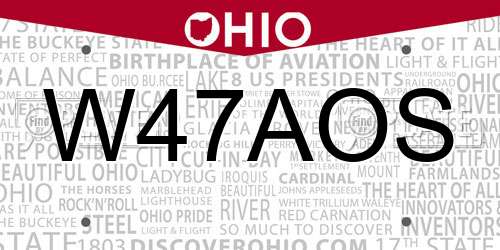 W47AOS Ohio License Plate