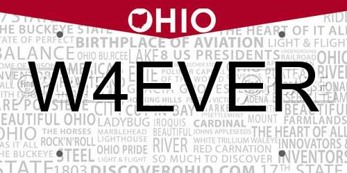 W4EVER Ohio License Plate