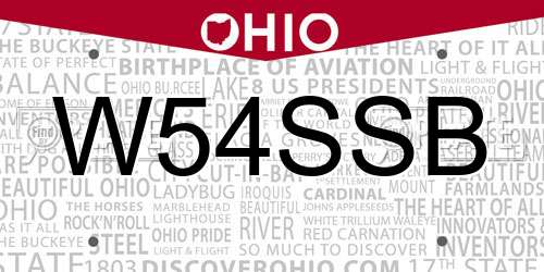 W54SSB Ohio License Plate