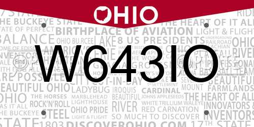 W643IO Ohio License Plate