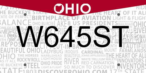 W645ST Ohio License Plate