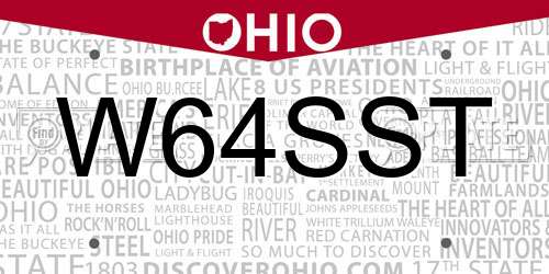 W64SST Ohio License Plate