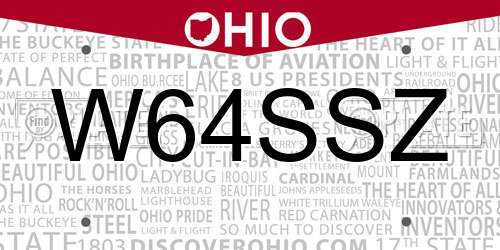 W64SSZ Ohio License Plate