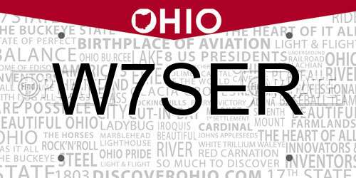 W7SER Ohio License Plate
