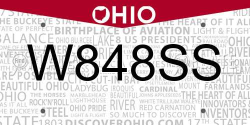 W848SS Ohio License Plate