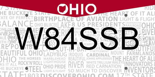 W84SSB Ohio License Plate