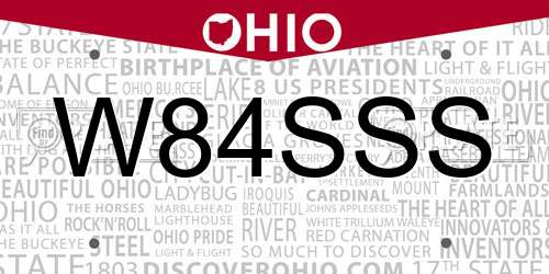 W84SSS Ohio License Plate