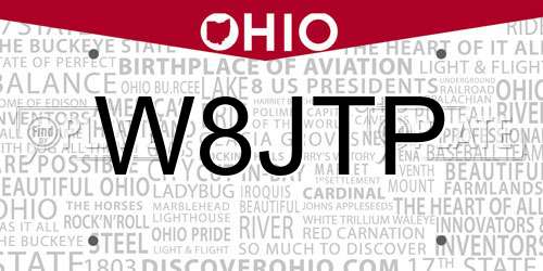 W8JTP Ohio License Plate
