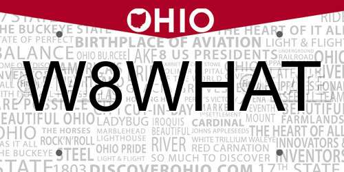 W8WHAT Ohio License Plate