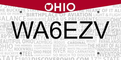 WA6EZV Ohio License Plate