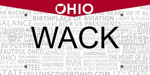 WACK Ohio License Plate