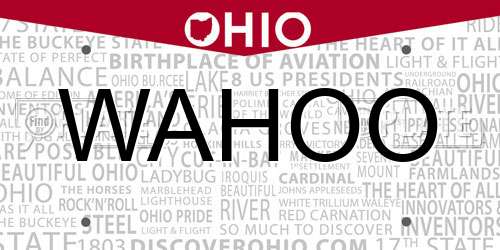 WAHOO Ohio License Plate