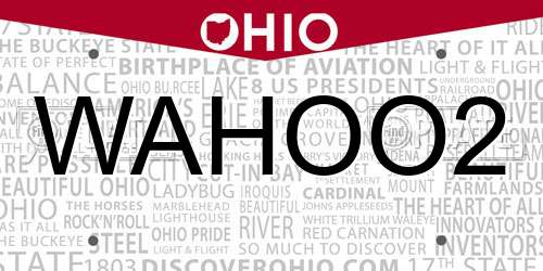 WAHOO2 Ohio License Plate