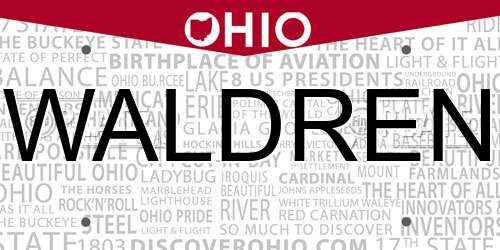 WALDREN Ohio License Plate