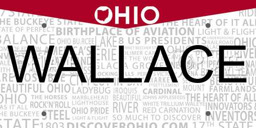 WALLACE Ohio License Plate