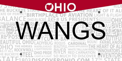 WANGS Ohio License Plate
