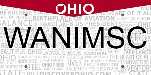 WANIMSC Ohio License Plate