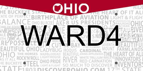 WARD4 Ohio License Plate