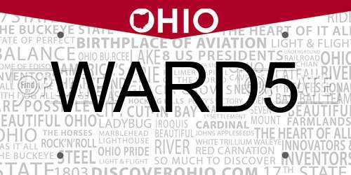 WARD5 Ohio License Plate