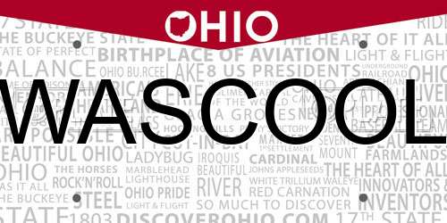 WASCOOL Ohio License Plate