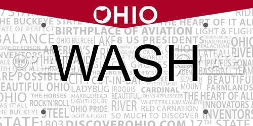 WASH Ohio License Plate