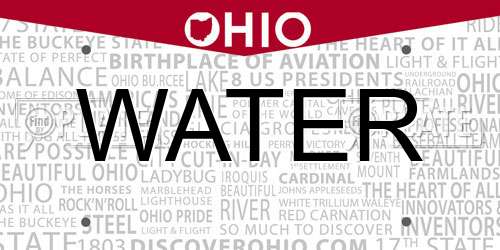 WATER Ohio License Plate