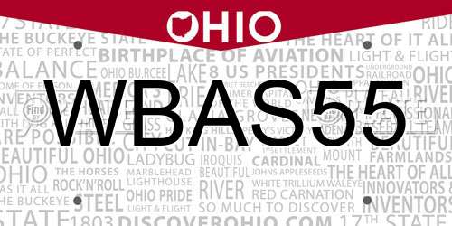WBAS55 Ohio License Plate