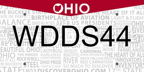 WDDS44 Ohio License Plate