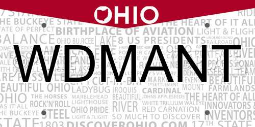 WDMANT Ohio License Plate