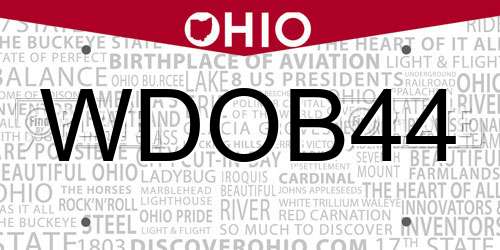 WDOB44 Ohio License Plate