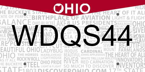 WDQS44 Ohio License Plate