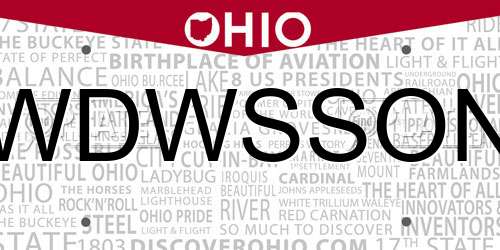 WDWSSON Ohio License Plate
