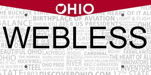 WEBLESS Ohio License Plate