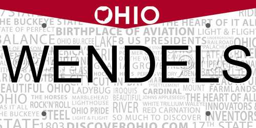 WENDELS Ohio License Plate