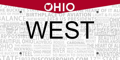 WEST Ohio License Plate