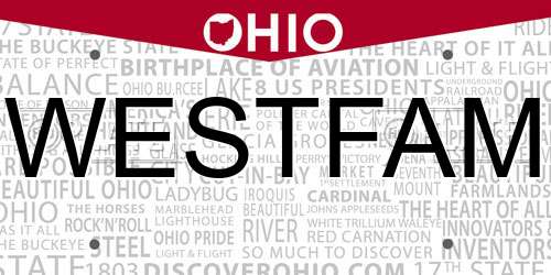 WESTFAM Ohio License Plate