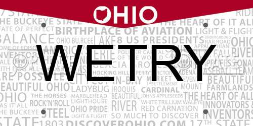 WETRY Ohio License Plate
