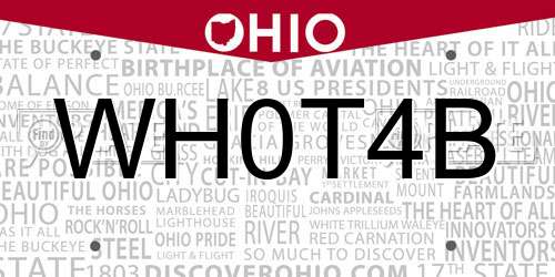 WH0T4B Ohio License Plate